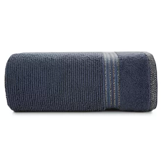 Ręcznik do rąk 30x50 cm bawełniany kolor granatowy z błyszczącą bordiurą 530 g/m2 FILON Eurofirany