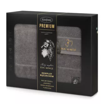 Zestaw ręcznik&oacute;w bawełnianych 3 szt kolor szary 550 g/m2 GAJA Eva Minge Eurofirany