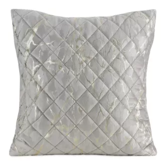 Poszewka na poduszkę 45x45 cm welwetowa pikowana metodą hot press zdobiona błyszczącym nadrukiem marmuru beżowa BLINK 44 Eurofirany