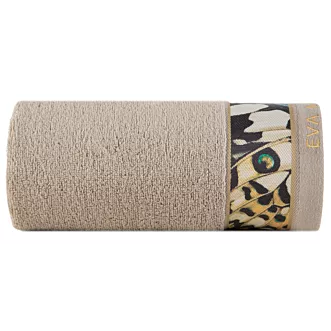 Ręcznik do rąk 30x50 cm bawełniany kolor beżowy z designerską bordiurą 500 g/m2 EVA 15 Eva Minge Eurofirany
