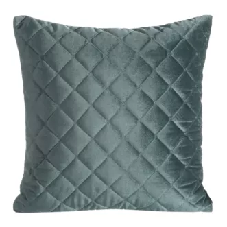 Poszewka na poduszkę 45x45 cm welwetowa pikowana metodą tradycyjnego szycia ciemnomiętowa RIA 1 EUROFIRANY PREMIUM