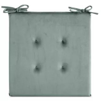 Poduszka na krzesło 40 x 40 x 3 cm welwetowa ciemnomiętowa z ozdobnym pikowaniem i praktycznymi troczkami GAJA Eurofirany