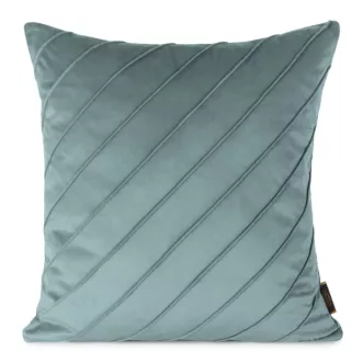 Poszewka na poduszkę 45x45 cm welwetowa z ozdobnym geometrycznym przeszywanym wzorem niebieska NALA EUROFIRANY PREMIUM