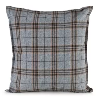 Poszewka na poduszkę 45x45 cm z tkaniny wodoodpornej na taras oraz balkon zdobiona nadrukiem kraty srebrno, brązowa GARDEN Eurofirany