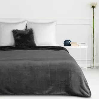 Koc  200x220 stalowy z miękkiego polaru ze strukturą baranka TEDY EUROFIRANY PREMIUM