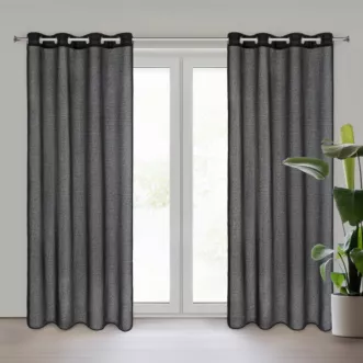 Zasłona czarna z moherowej tkaniny 140x250 cm przelotka AGIS Eurofirany