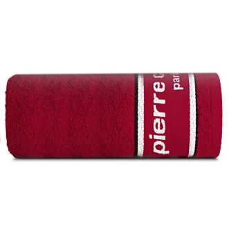 Ręcznik kąpielowy 50x90 cm bawełniany kolor czerwony 450 g/m2 z żakardową bordiurą i haftowanym logiem marki Pierre Cardin KARLA Eurofirany