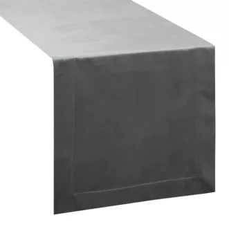 Bieżnik na stół stalowy 40x140 cm welwetowy MELINDA z ozdobną listwą