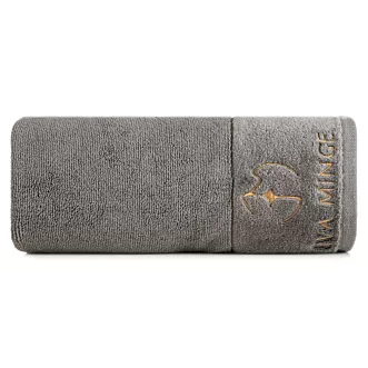 Ręcznik do rąk 30x50 cm bawełniany kolor srebrny z haftowanym logiem Eva Minge 550 g/m2 GAJA Eurofirany