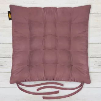 Poduszka na krzesło dwustronna 40 x 40 x 6 cm welurowa wrzosowa z szesnastoma pikowaniami ADORE Eurofirany