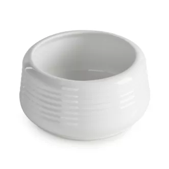 Misa z dolomitu biała dekoracyjna w wytłaczane subtelne prążki średnica 16x8 cm JASON Eurofirany