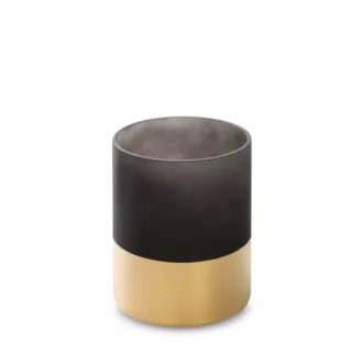 Świecznik dekoracyjny PEONIA 1 czarno-złoty szklany z motywem kwiatowym Limited Collection Eurofirany