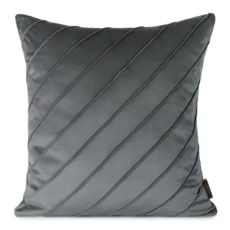 Poszewka na poduszkę 45x45 cm welwetowa z ozdobnym geometrycznym przeszywanym wzorem stalowa NALA EUROFIRANY PREMIUM