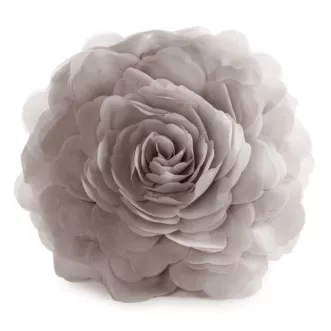 Okrągła poszewka o średnicy 40 cm kolor pudrowy zdobiona kwiatem 3D FLORES 6 Eurofirany