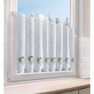 Tkanina firanowa zazdrostka z haftem świątecznym Eurofirany