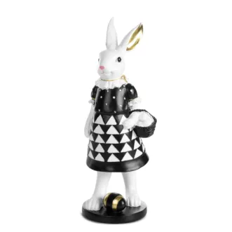 Wielkanocna figurka zajączka w uroczej sukience Eurofirany