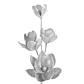 Kwiat sztuczny dekoracyjny z lśniącym brokatem srebrny Eurofirany