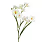 Kwiat sztuczny dekoracyjny z płatkami z jedwabistej tkaniny biały Eurofirany