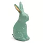 Figurka dekoracyjna wielkanocna z glinki ceramicznej zdobiona lśniącymi drobinkami Eurofirany