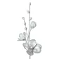 Kwiat sztuczny dekoracyjny z lśniącym brokatem srebrny Eurofirany