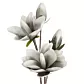 Magnolia gałązka dekoracyjna srebrne sztuczne kwiaty z pianki 59 cm Eurofirany