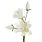 Magnolia gałązka dekoracyjna biało - srebrne sztuczne kwiaty z pianki 59 cm Eurofirany