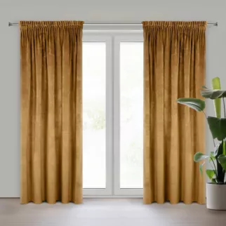 Zasłona miodowa z ekskluzywnego matowego welwetu 140x270 cm taśma RIA Diva Line Eurofirany