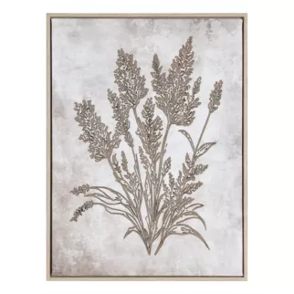 Obraz beżowo, brązowy nadruk na płótnie z motywem roślinnym 45x60 cm Eurofirany