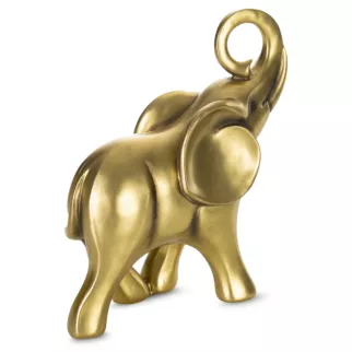 Figurka złoty słoń z uniesioną trąbą 16x7x18 cm JESI Eurofirany
