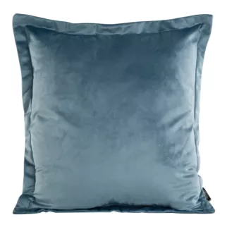 Poszewka na poduszkę 45x45 cm welwetowa z ozdobnymi brzegami niebieska RIA DIVA LINE Eurofirany