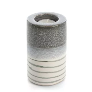 Świecznik dekoracyjny biało, popielaty 9x13 cm VIKI Eurofirany