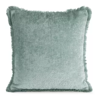 Poszewka na poduszkę 45x45 cm z szenilowej nici zdobiona subtelnymi frędzlami szałwiowa ADIA Eurofirany