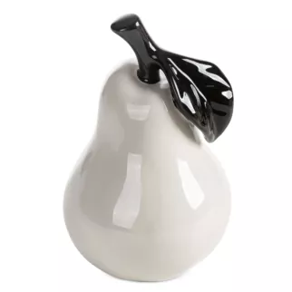 Figurka dekoracyjna kremowo, czarna gruszka 12x12x19 cm SIMON Eurofirany
