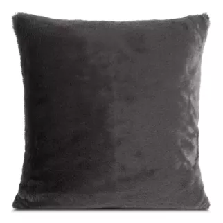 Poszewka na poduszkę 60x60 cm stalowa z miękkiej futrzanej tkaniny NINA Eurofirany