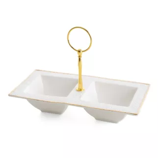 Miseczki dekoracyjne z glinki ceramicznej zdobione subtelnym wzorem OLIVIA Eurofirany