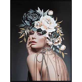 Obraz nadruk na płótnie portret kobiety z lustrzanym wykończeniem Eurofirany