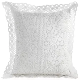 Poszewka na poduszkę 40x40 cm ażurowa biała w stylu boho MEGAN Eurofirany