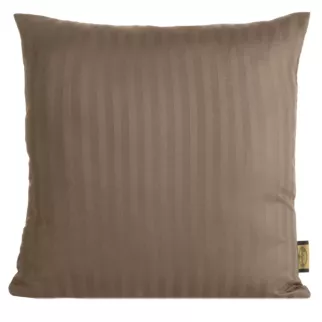 Poszewka na poduszkę 40x40 cm z satyny bawełnianej w prążki brązowa VERA Eurofirany