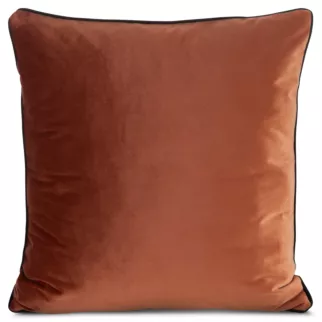 Poszewka na poduszkę 45x45 cm welwetowa o delikatnym połysku z ozdobną lamówką ceglasta GAJA 2 Eurofirany