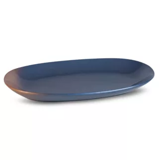 NESSA niebieska patera ceramiczna z efektem ombre 35x23x4 cm Eurofirany