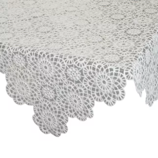 Obrus na stół 85x85 cm biały zdobiony haftem - IRINA Eurofirany