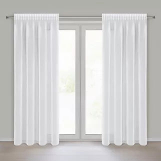 Firana biała z gładkiej matowej etaminy 140x270 cm taśma ELPIDIA Eurofirany