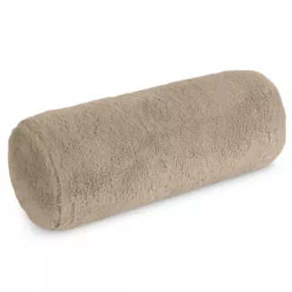 Poduszka wałek 15x45 cm jasnobeżowa z miękkiej futrzanej tkaniny  NINA Eurofirany