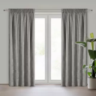 Zasłona szara z szenilowej tkaniny 140x270cm taśma - VANI Eurofirany