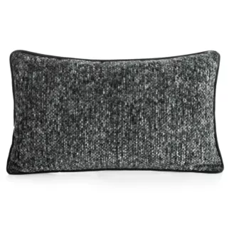 Poszewka na poduszkę 30x50 cm z plecionej szenilowej nici z efektem melanżu stalowa BARI Eurofirany