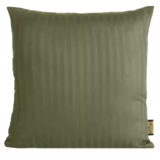 Poszewka na poduszkę 40x40 cm z satyny bawełnianej w prążki oliwkowa VERA Eurofirany