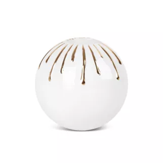 Świecznik ceramiczny LUIS biały z efektem złotych kropel Eurofirany