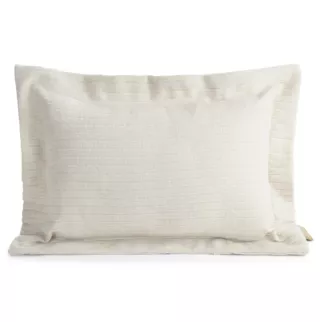 Poszewka na poduszkę  40x60 cm z szenilowej tkaniny kremowa w drobne prążki Eva Minge Elegante Eurofirany