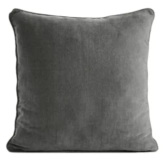 Poszewka na poduszkę 45x45 cm stalowa z szenilowej tkaniny - VANI Eurofirany