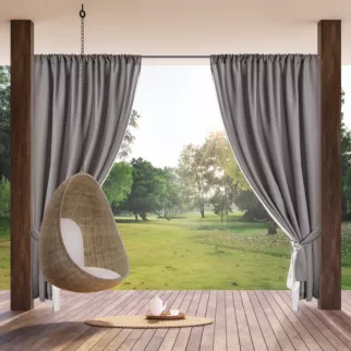 Zasłona stalowa z wodoodpornej tkaniny idealna do ogrodu i na taras 155x200 cm tunel GARDEN Eurofirany